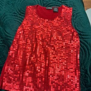 Sequin red tank top size small